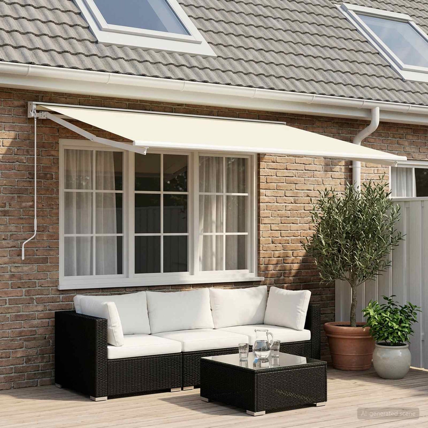 Awning Replacement Fabric Cream 250 x 200 cm Polyester