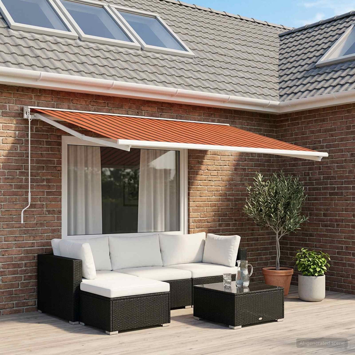 Awning Replacement Fabric Orange and Brown 350 x 200 cm