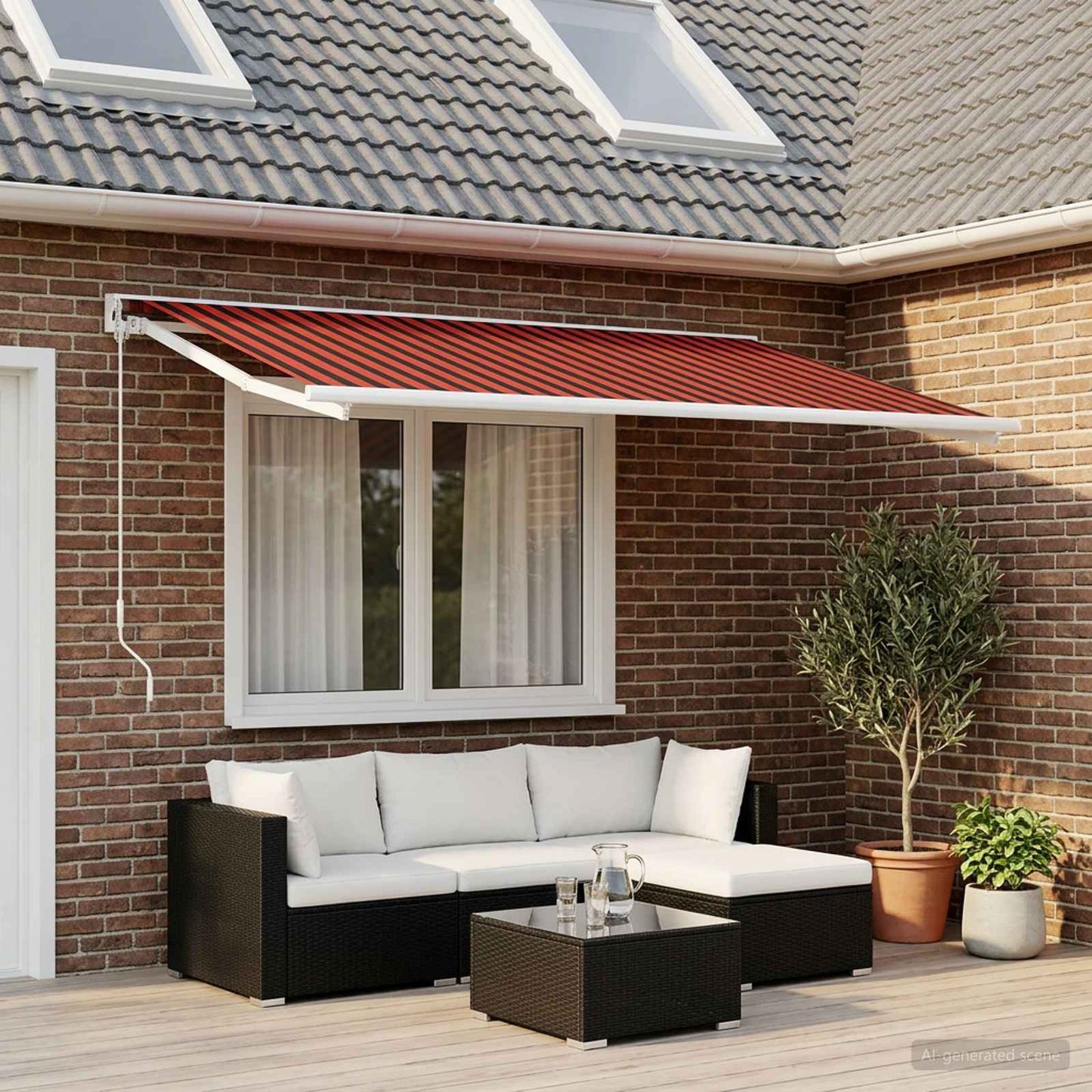 Awning Replacement Fabric Orange and brown 500 x 350 cm