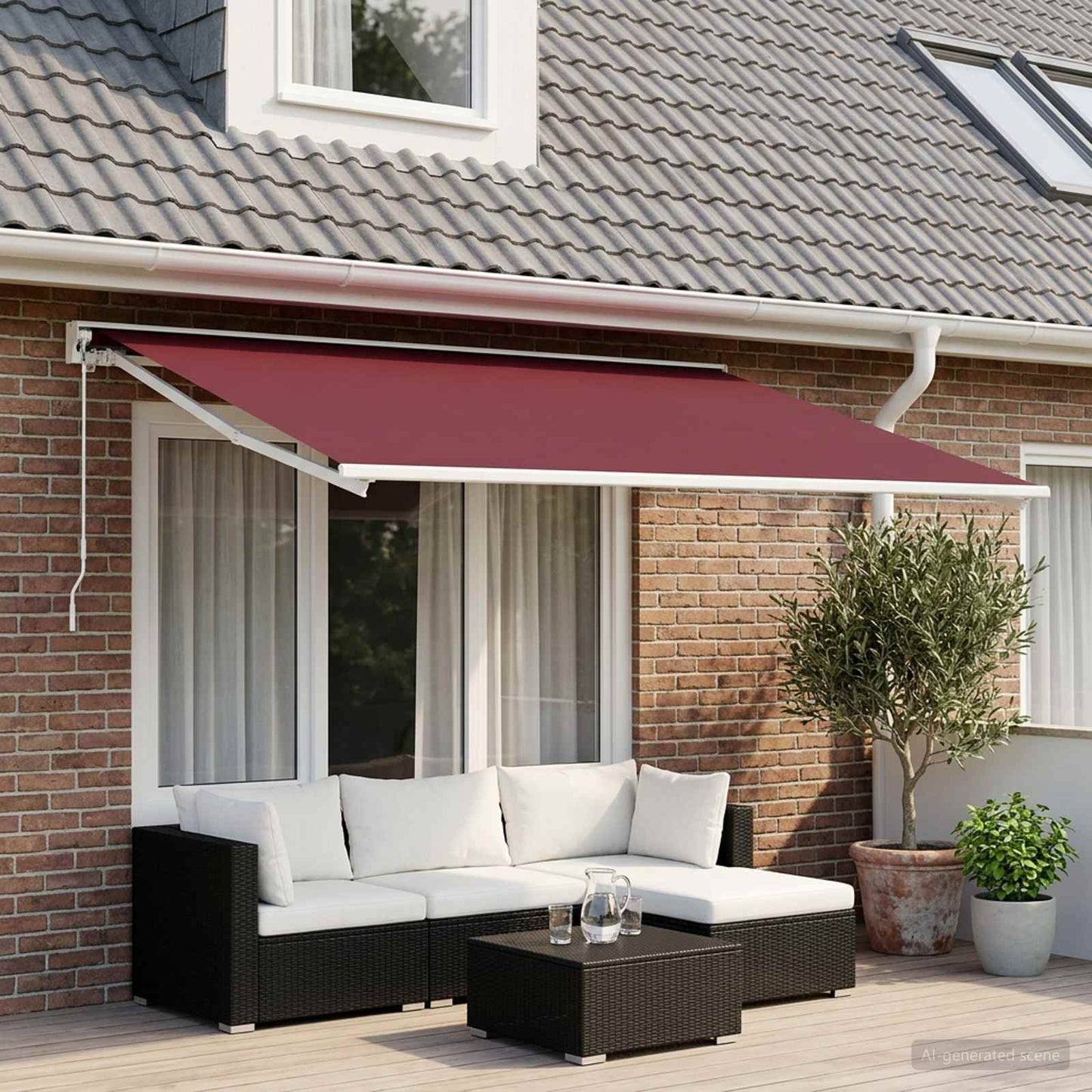 Awning Replacement Fabric Burgundy Red 400 x 200 cm Polyester