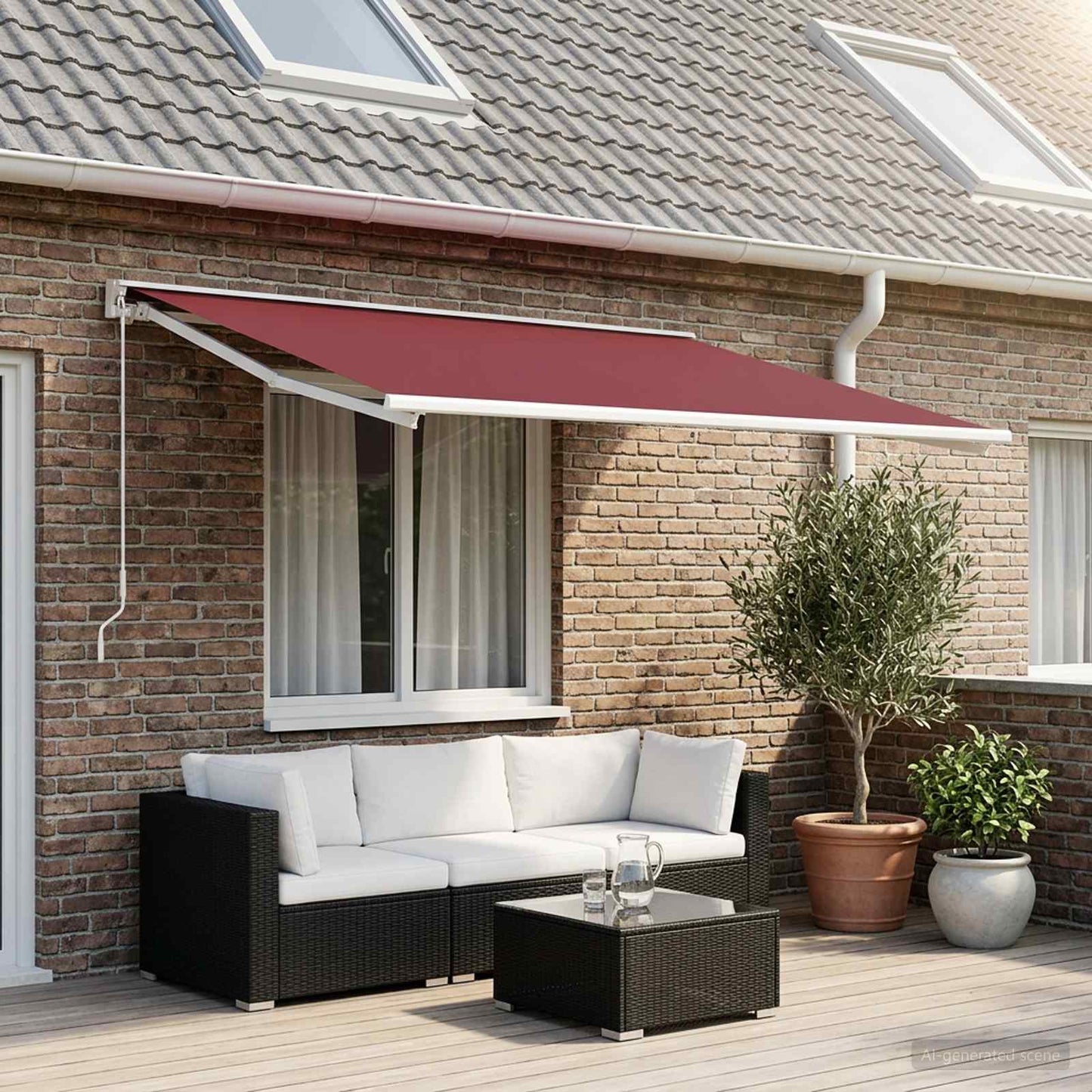 Awning Replacement Fabric Burgundy Red 500 x 350 cm Polyester