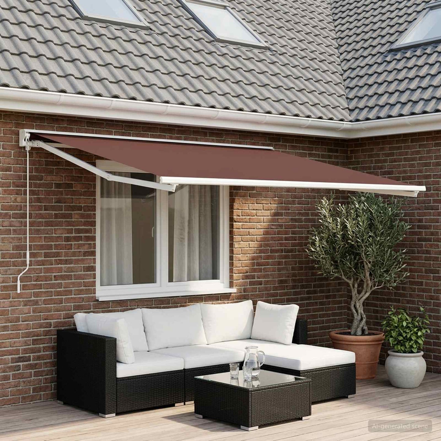 Awning Replacement Fabric Brown 450 x 300 cm Polyester