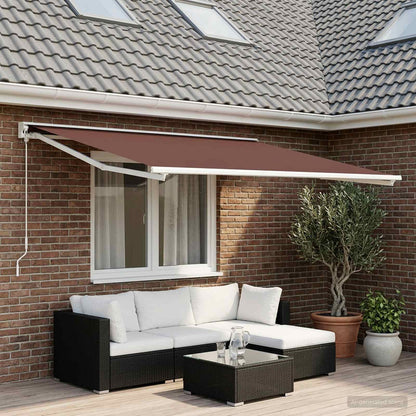 Awning Replacement Fabric Brown 350 x 250 cm Polyester