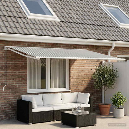 Awning Replacement Fabric Anthracite and White 350 x 200 cm