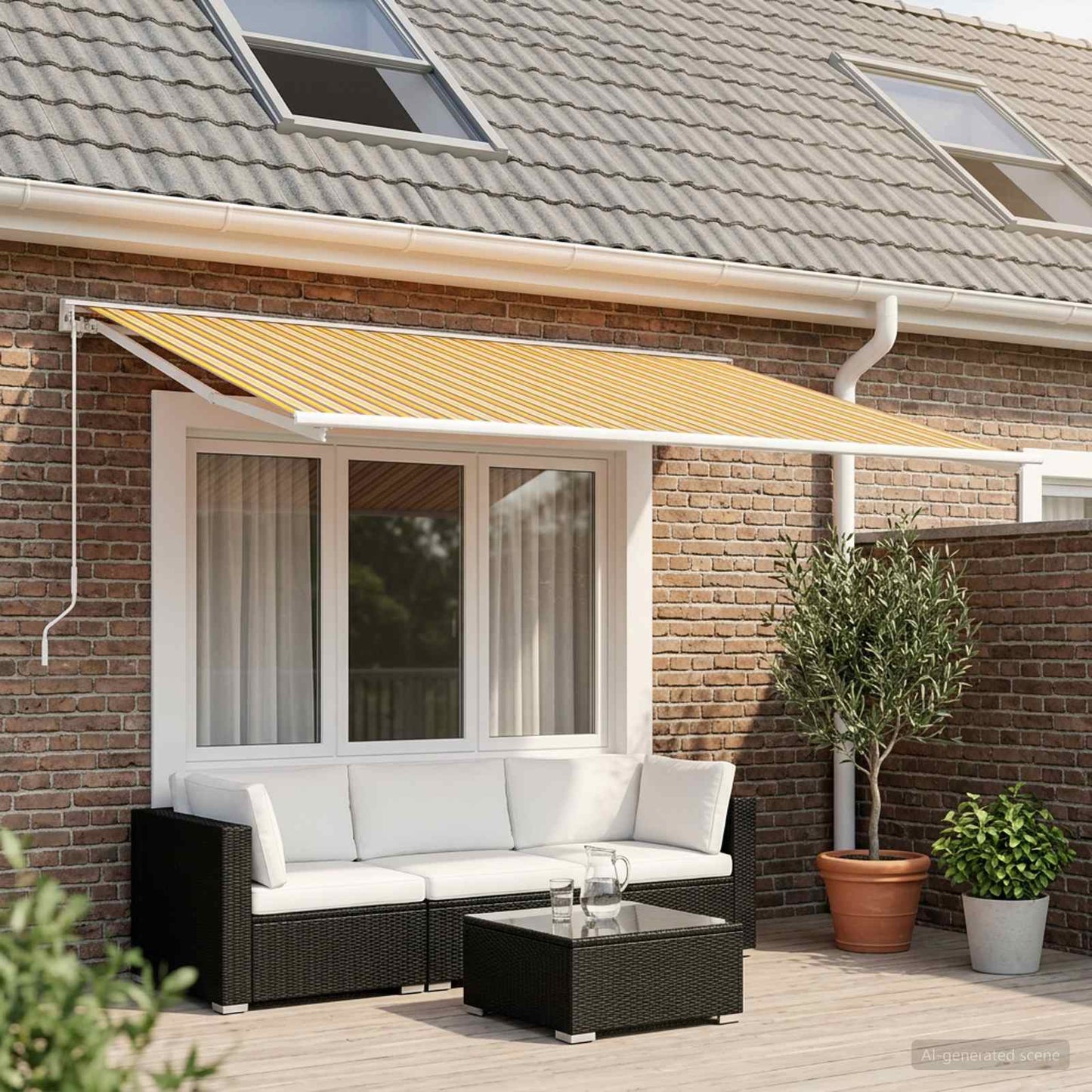 Awning Replacement Fabric Orange and Black 400 x 350 cm
