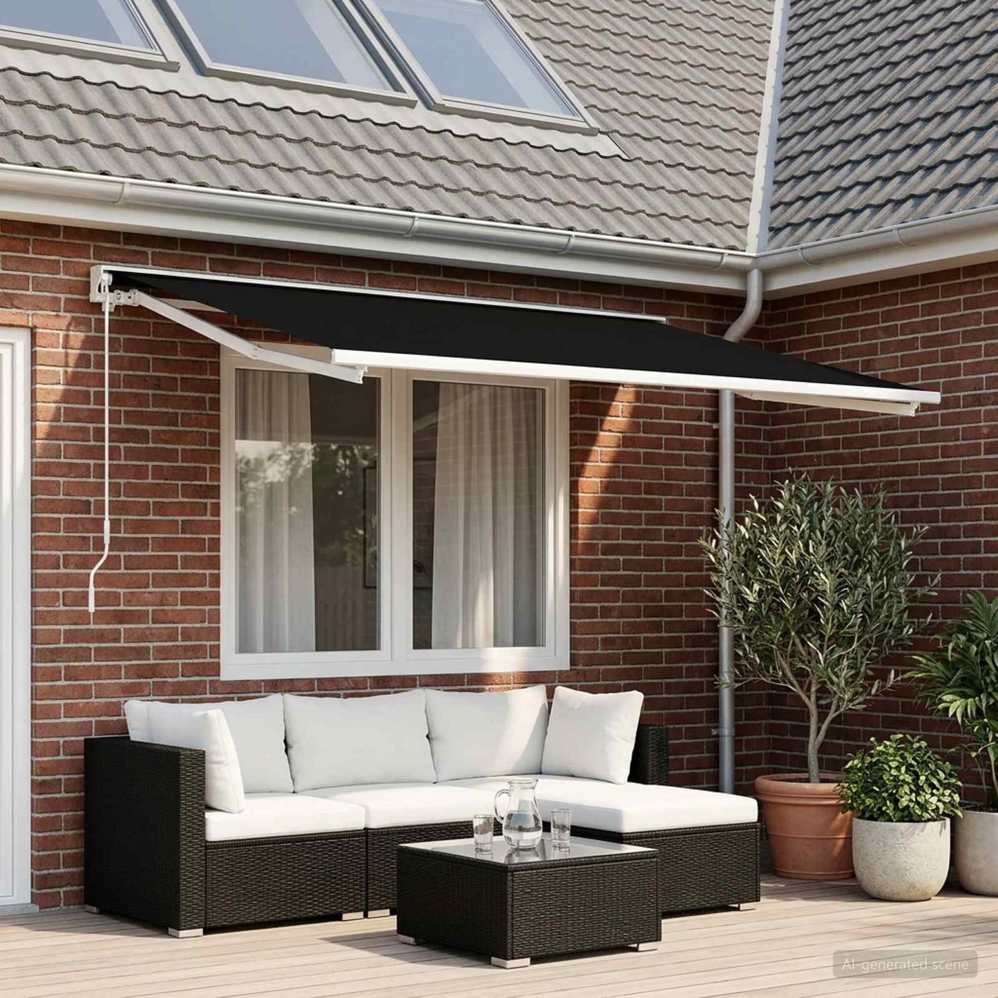 Awning Replacement Fabric Black 300 x 250 cm Polyester