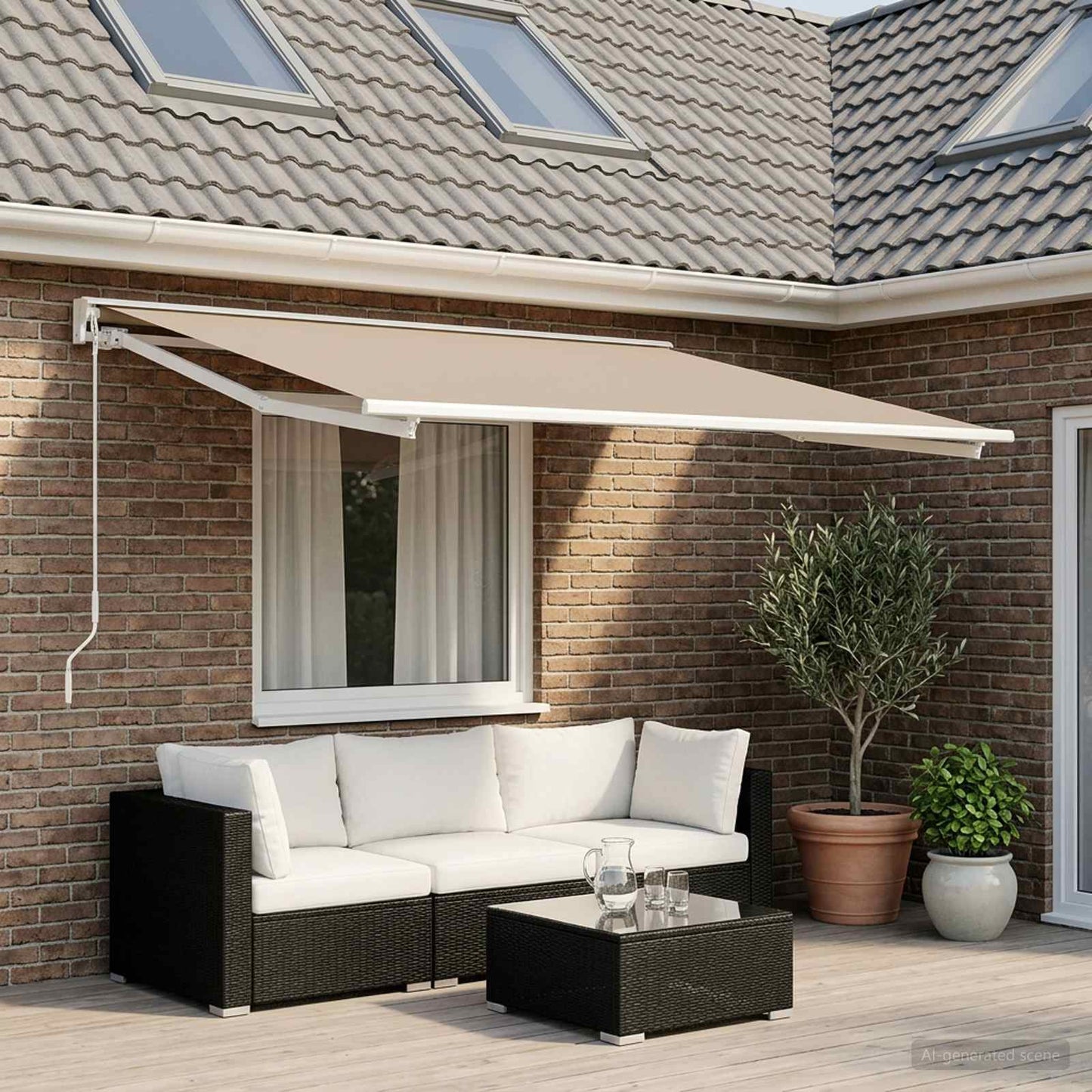 Awning Replacement Fabric Beige 350 x 200 cm Polyester
