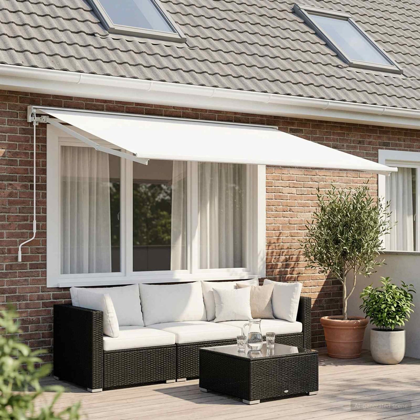 Awning Replacement Fabric White 400 x 350 cm Polyester