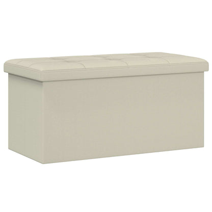 Foldable Storage Bench White 180 kg 80 L 77 x 38 x 38 cm Linen