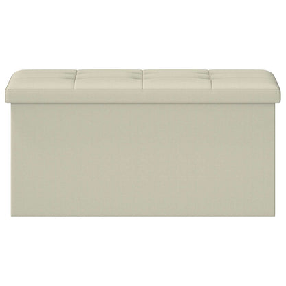 Foldable Storage Bench White 180 kg 80 L 77 x 38 x 38 cm Linen