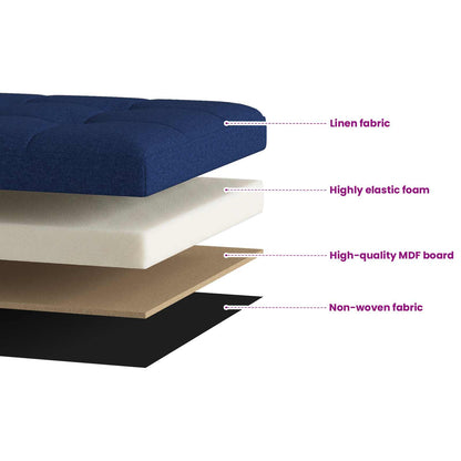 Foldable Storage Bench Blue 180 kg 80 L 77 x 38 x 38 cm Linen