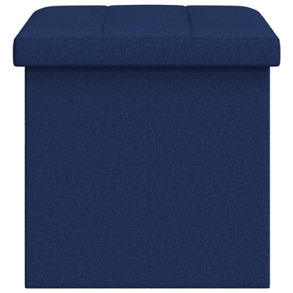 Foldable Storage Bench Blue 180 kg 80 L 77 x 38 x 38 cm Linen