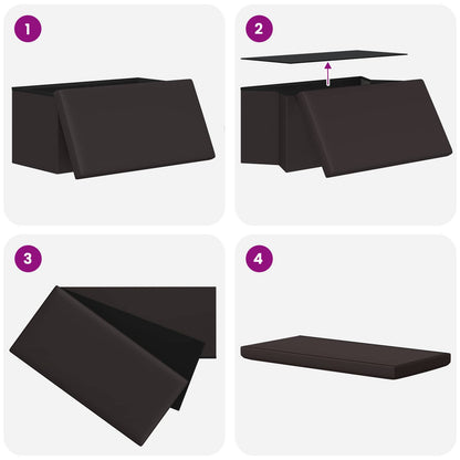 Foldable Storage Bench Brown 180 kg 80 L 77 x 38 x 38 cm PVC
