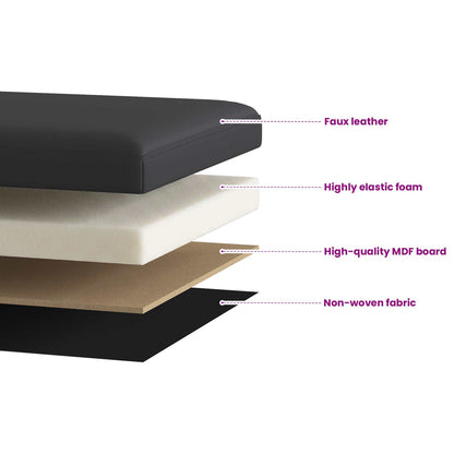 Foldable Storage Bench Grey 180 kg 80 L 77 x 38 x 38 cm PVC