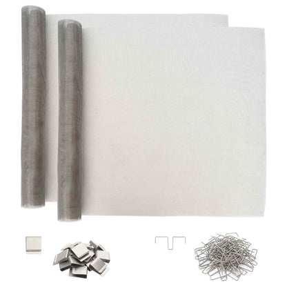 Light Shaft Cover with Clips 2 pcs 70 x 130 cm Silver