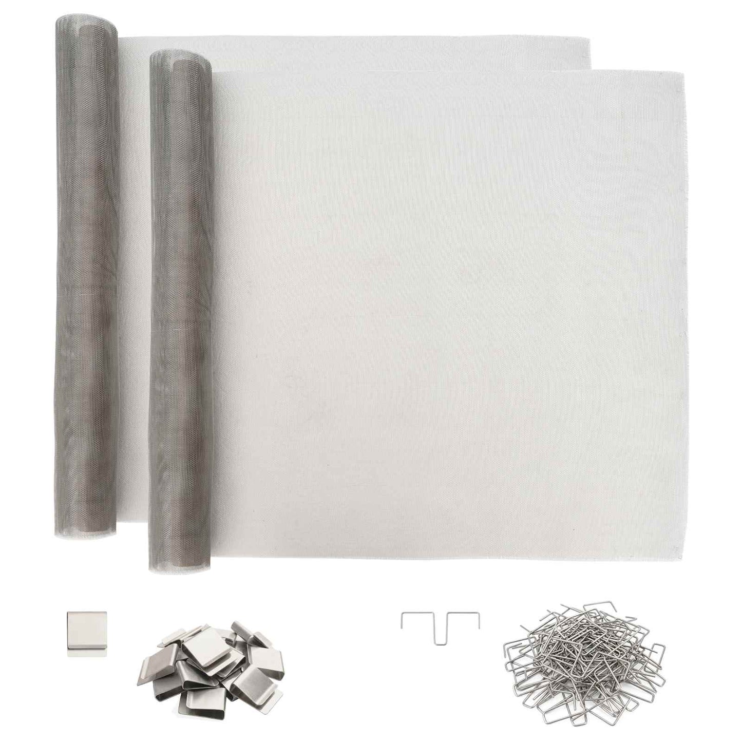 Light Shaft Cover with Clips 2 pcs 70 x 190 cm Silver