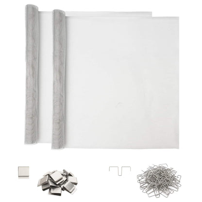 Light Shaft Cover with Clips 2 pcs 70 x 130 cm Aluminum Silver