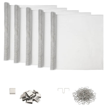 Light Shaft Cover with Clips 5 pcs 70 x 190 cm Aluminum Silver