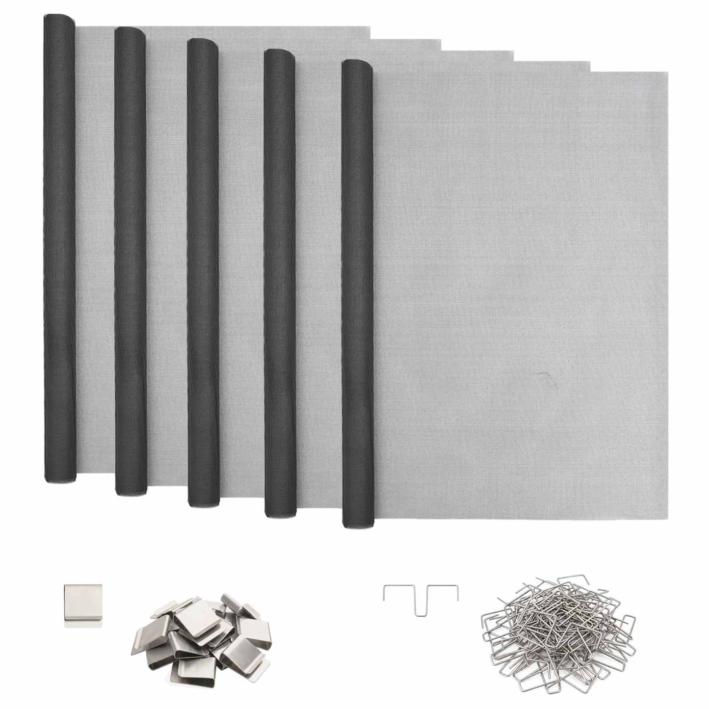 Light Shaft Cover with Clips 5 pcs 70 x 130 cm Fiberglass Grey