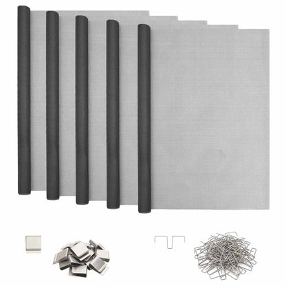 Light Shaft Cover with Clips 5 pcs 70 x 130 cm Fiberglass Grey