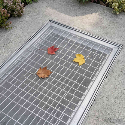 Light Shaft Cover with Clips 2 pcs 70 x 130 cm Fiberglass Grey