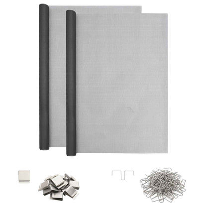 Light Shaft Cover with Clips 2 pcs 70 x 190 cm Fiberglass Grey