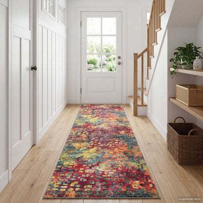Rug Runner LESAKA Colourful 50 x 150 cm Diamond Velvet