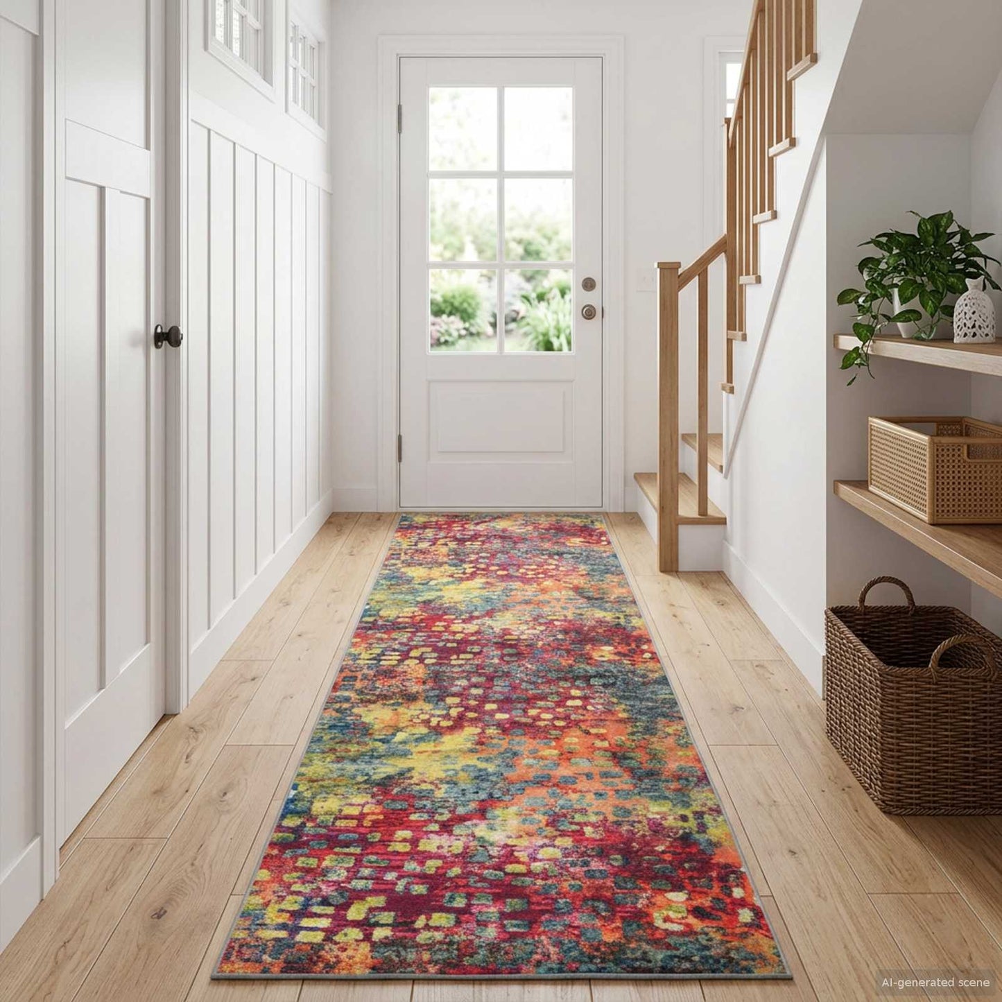 Rug Runner LESAKA Colourful 100 x 350 cm Diamond Velvet