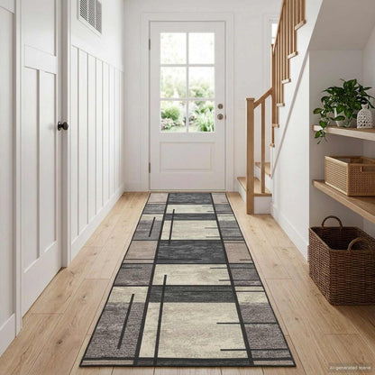 Rug Runner LESAKA Brown 50 x 150 cm Diamond Velvet