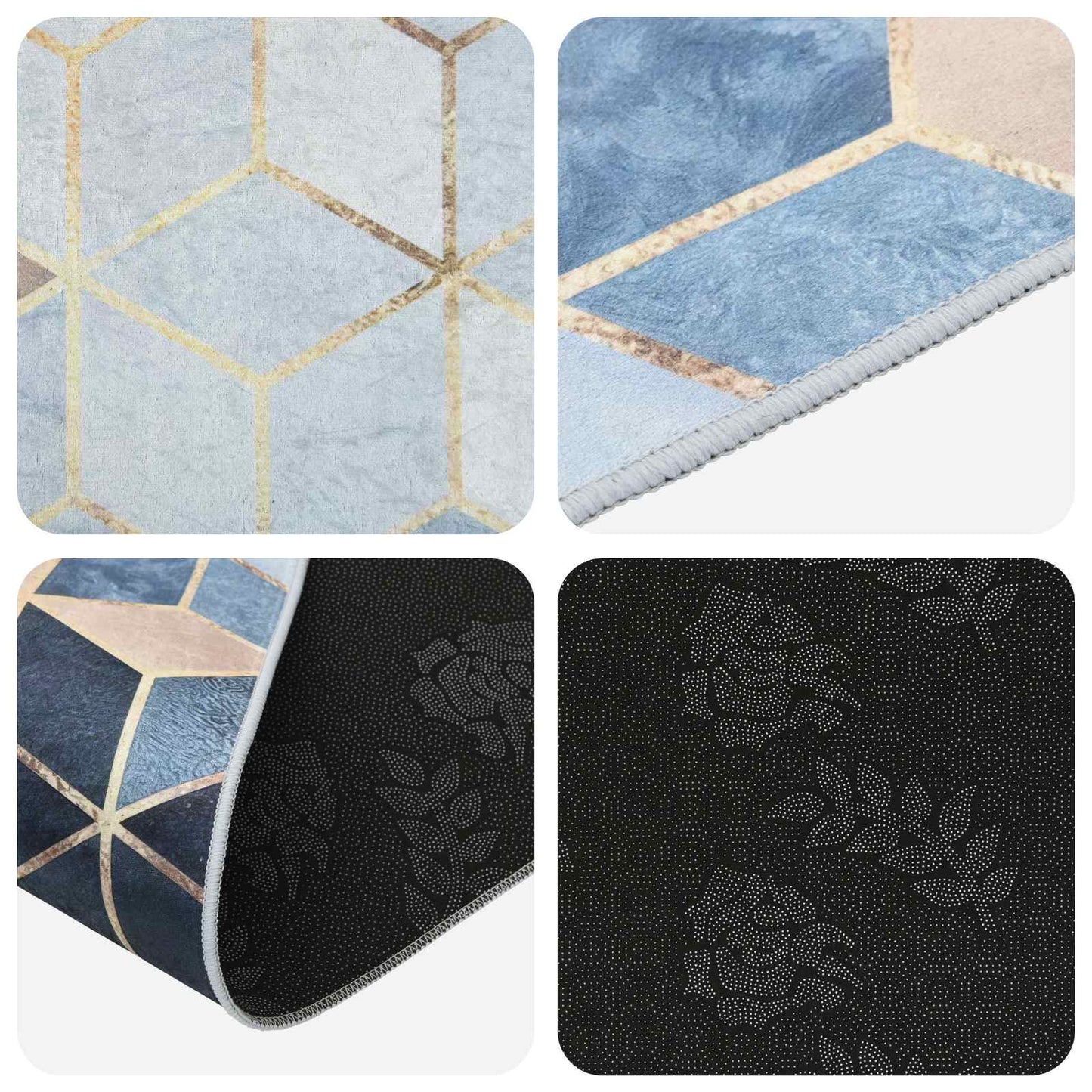 Rug Runner LESAKA Silver 50 x 150 cm Diamond Velvet