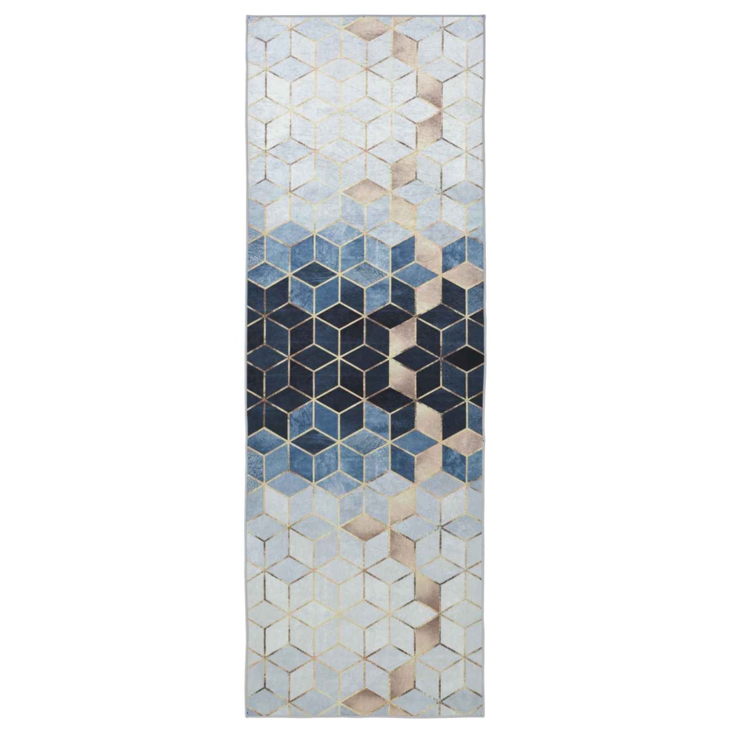 Rug Runner LESAKA Silver 80 x 350 cm Diamond Velvet