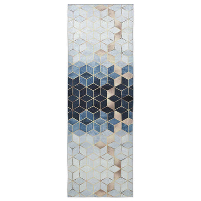 Rug Runner LESAKA Silver 100 x 400 cm Diamond Velvet