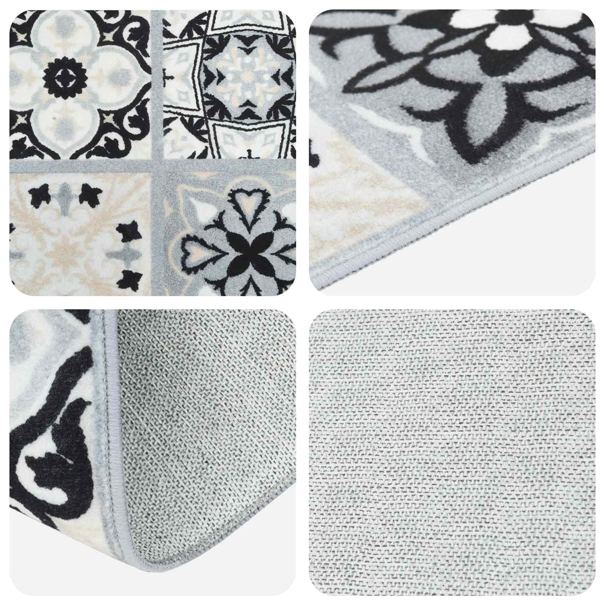 Rug Runner ORIZ 1150 gsm Grey and Black
