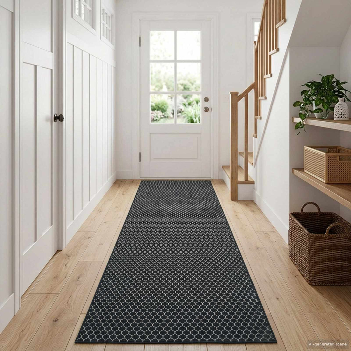 Rug Runner ORIZ 1150 gsm Black Mesh Pattern