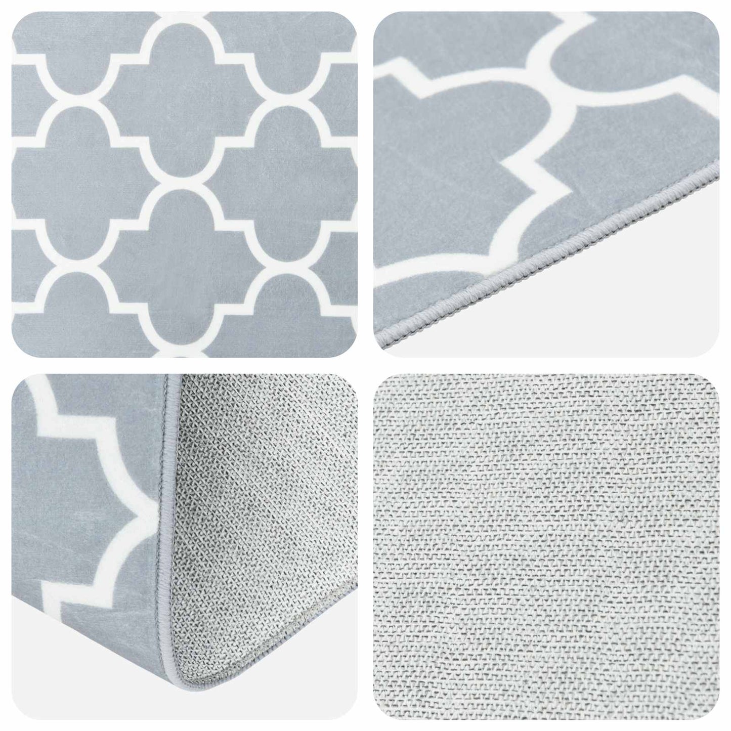 Rug Runner ORIZ 1150 gsm Grey and White
