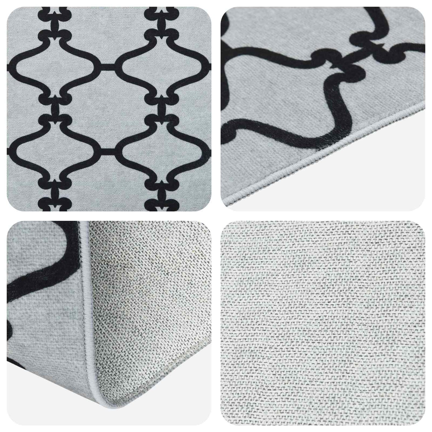 Rug Runner ORIZ 1150 gsm Grey Mesh Pattern