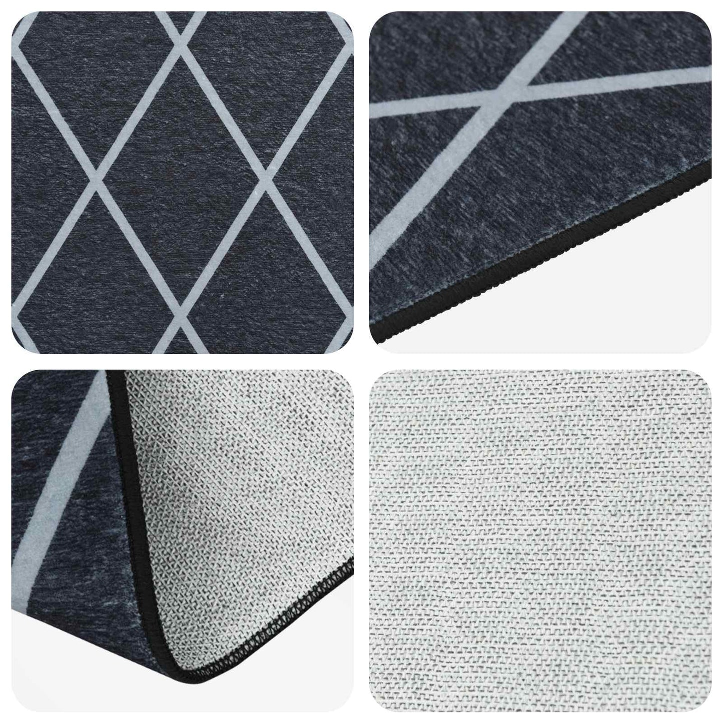 Rug Runner ORIZ 1150 gsm Black Diamond Pattern