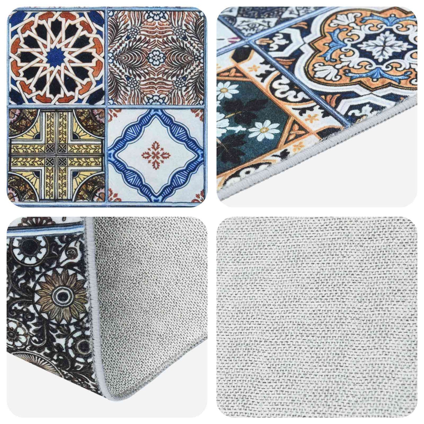 Rug Runner ORIZ 1150 gsm Blue 100% polyester chemical fiber