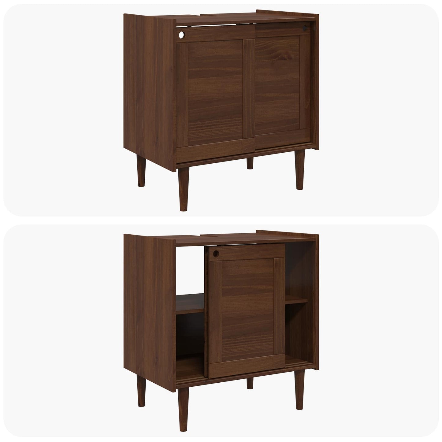 Sink Cabinet BILBAO Dark Caramel 75 x 50 x 80 cm