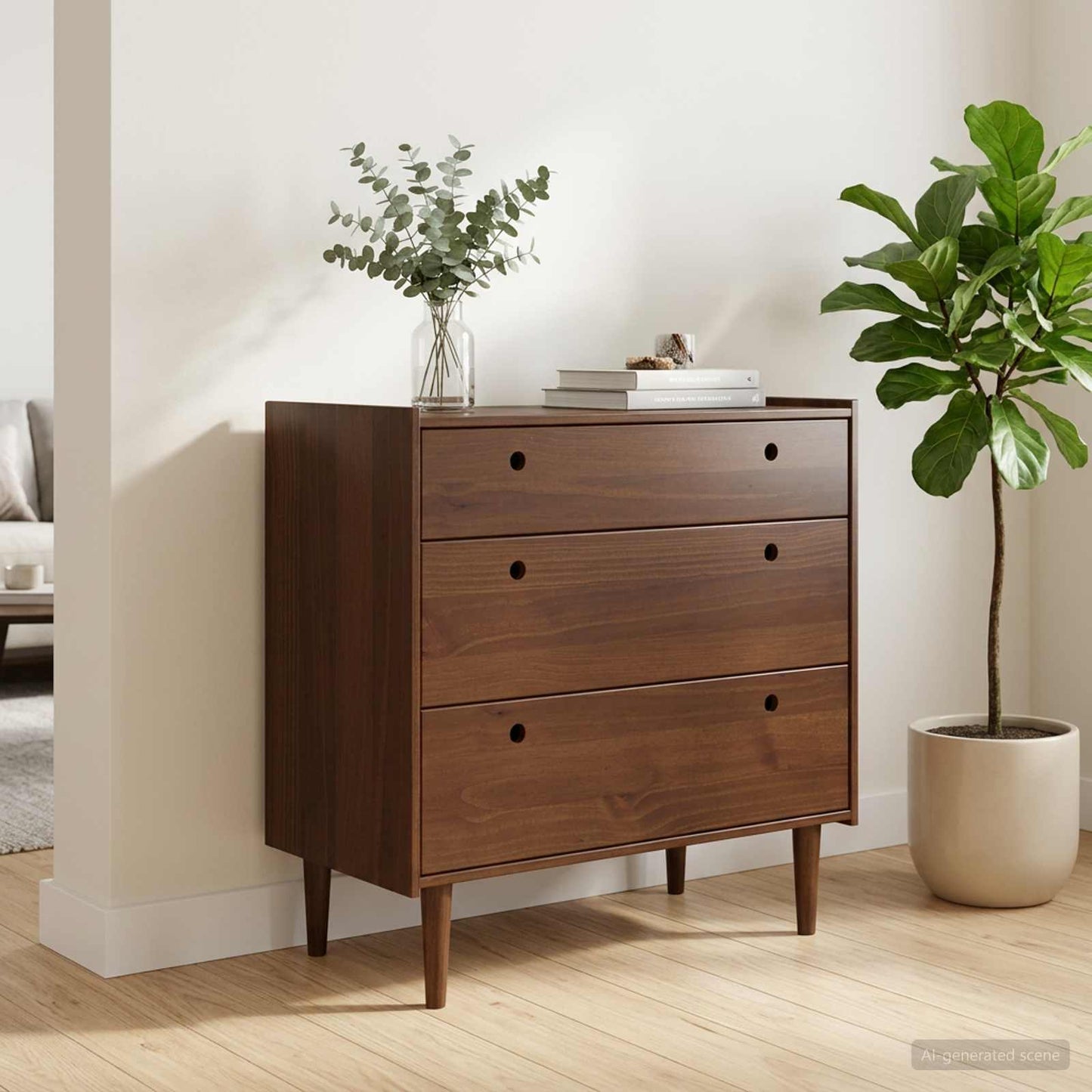 Chest of Drawers BILBAO Dark Caramel 90 x 45 x 89 cm