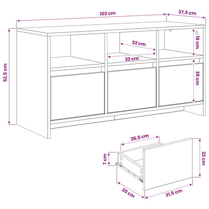 TV Cabinet 102 x 37.5 x 52.5 cm Oak Wood Engineered Wood