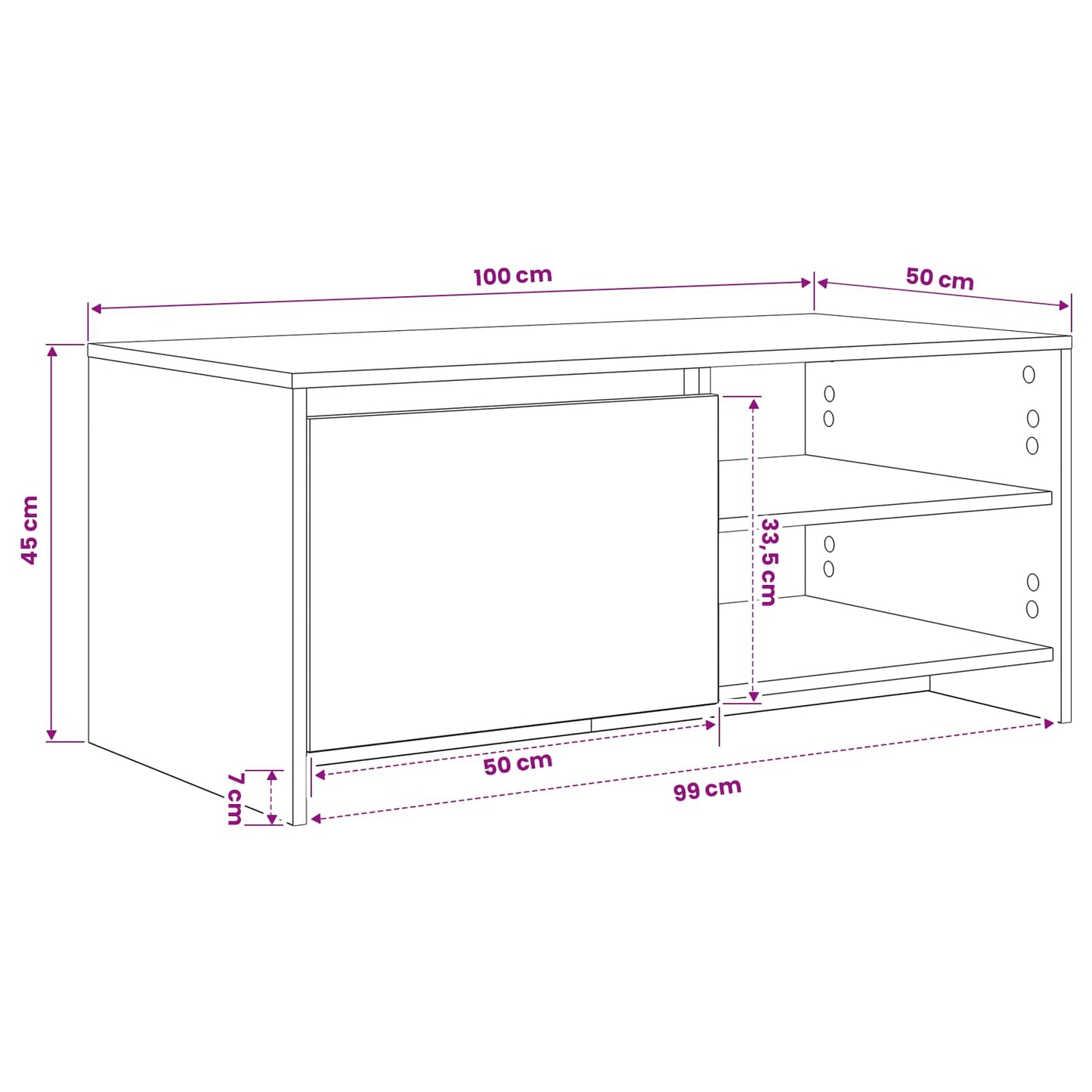 Coffee Table Oak Wood 102 x 50 x 45 cm Engineered Wood