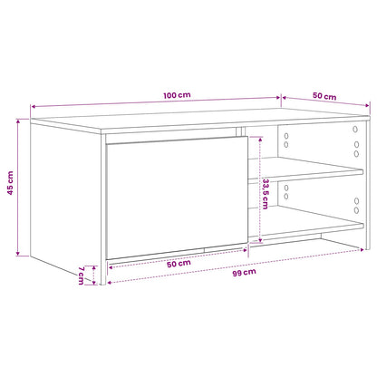 Coffee Table Black Oak 102 x 50 x 45 cm Engineered Wood