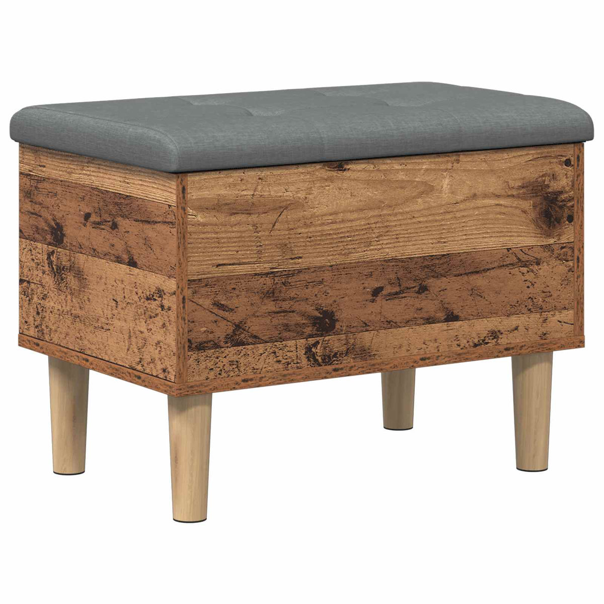 Storage Bench with Cushion Oak Wood 62 x 42 x 46 cm
