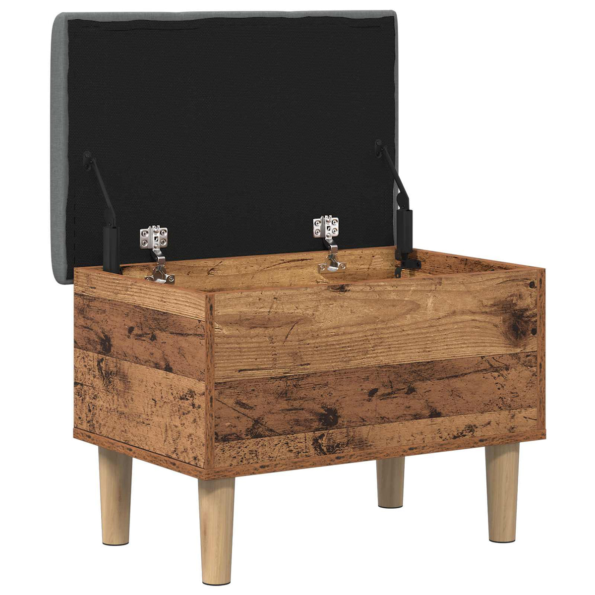 Storage Bench with Cushion Oak Wood 62 x 42 x 46 cm