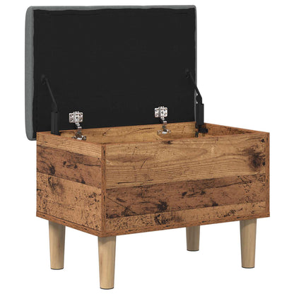 Storage Bench with Cushion Oak Wood 62 x 42 x 46 cm