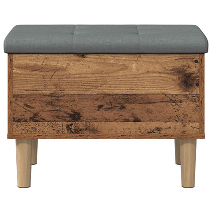 Storage Bench with Cushion Oak Wood 62 x 42 x 46 cm