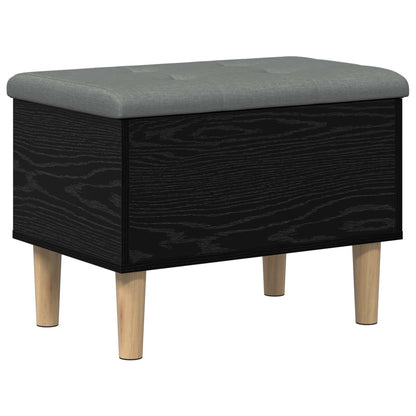 Storage Bench with Cushion Black Oak 62 x 42 x 46 cm