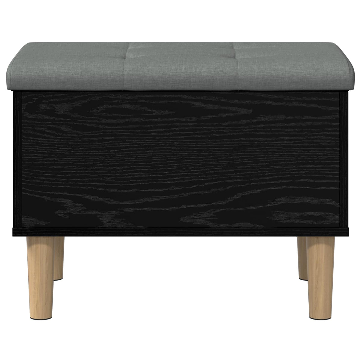 Storage Bench with Cushion Black Oak 62 x 42 x 46 cm