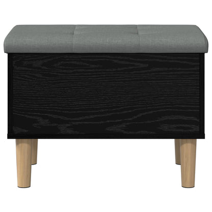 Storage Bench with Cushion Black Oak 62 x 42 x 46 cm